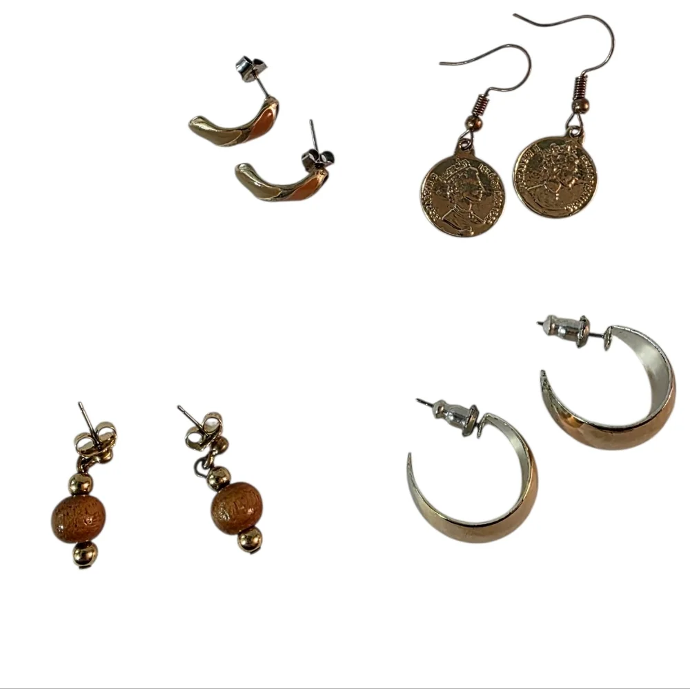 Fashion Jewelry Gold Hoop and Dangle Earrings Set